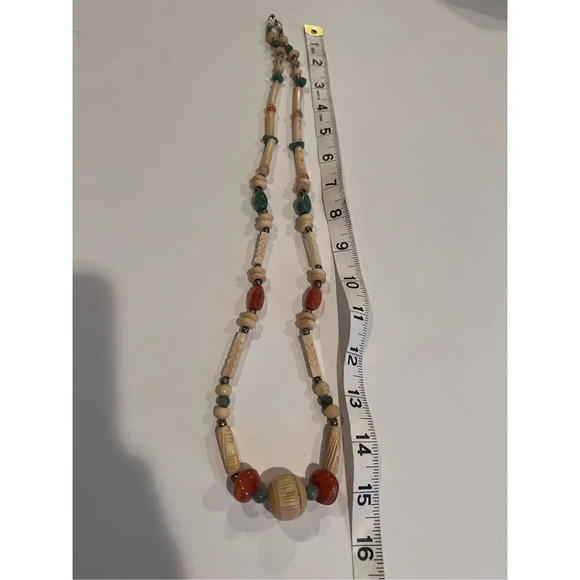 Vintage Native American Style Beaded Costume Jewelry Necklace 15” Multicolored - Picture 4 of 5